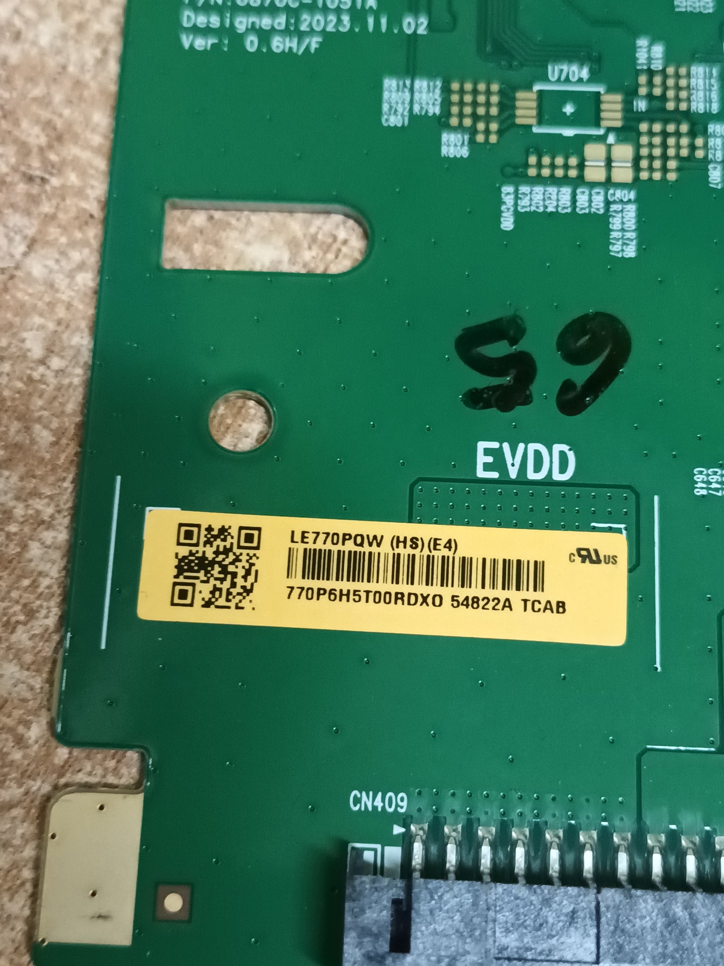 PLACA T-COM, 6870C-1051A, NUEVA SIN USAR, de TV SAMSUNG TQ77S90DAE,