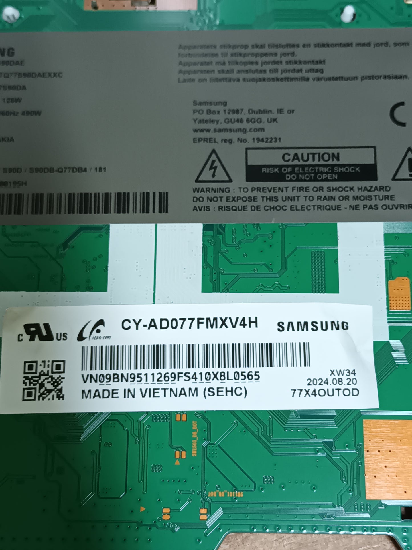 PLACA T-COM, 6870C-1051A, NUEVA SIN USAR, de TV SAMSUNG TQ77S90DAE,