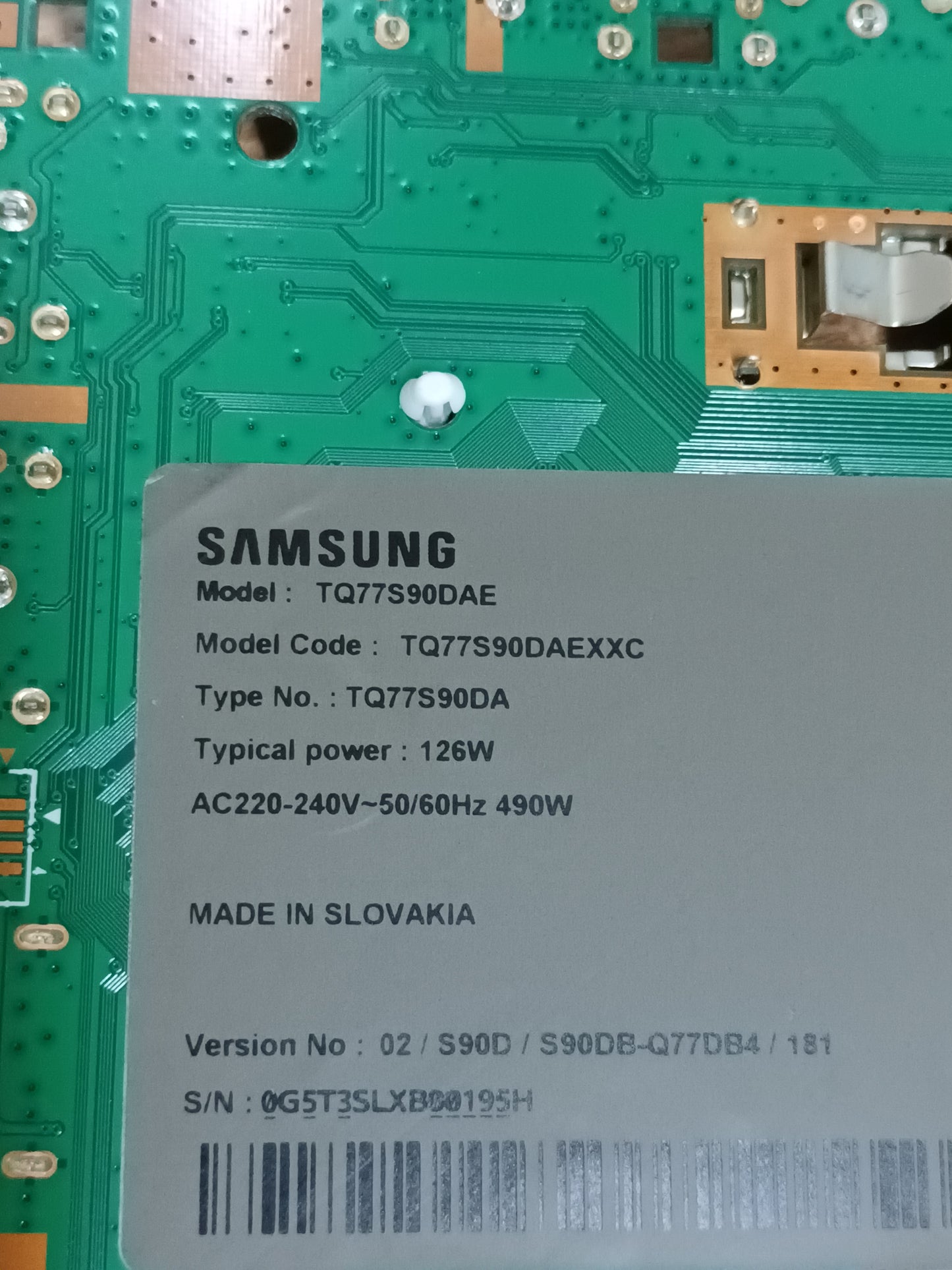 PLACA T-COM, 6870C-1051A, NUEVA SIN USAR, de TV SAMSUNG TQ77S90DAE,
