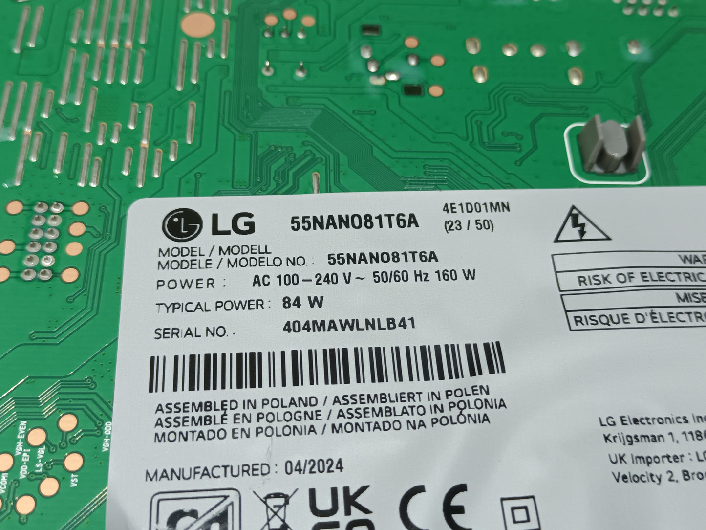 KIT 7 tiras de retroiluminación de LG55NANO81T6A
