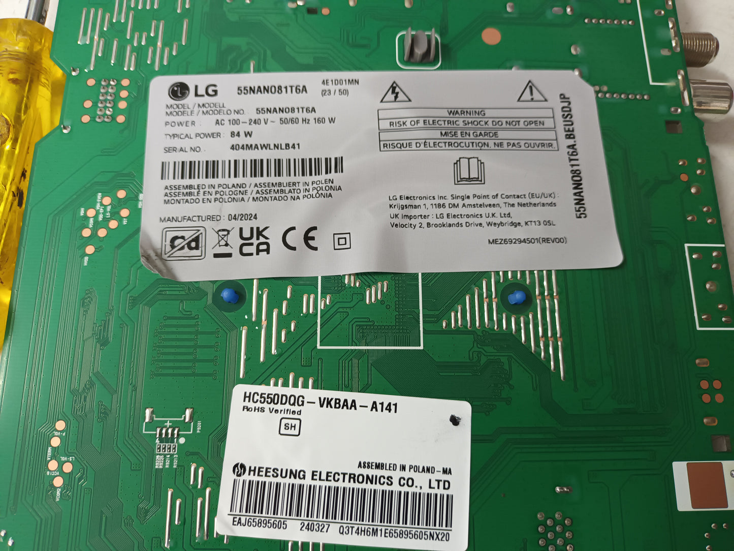 LG55NANO81T6A, componentes TV NUEVOS,