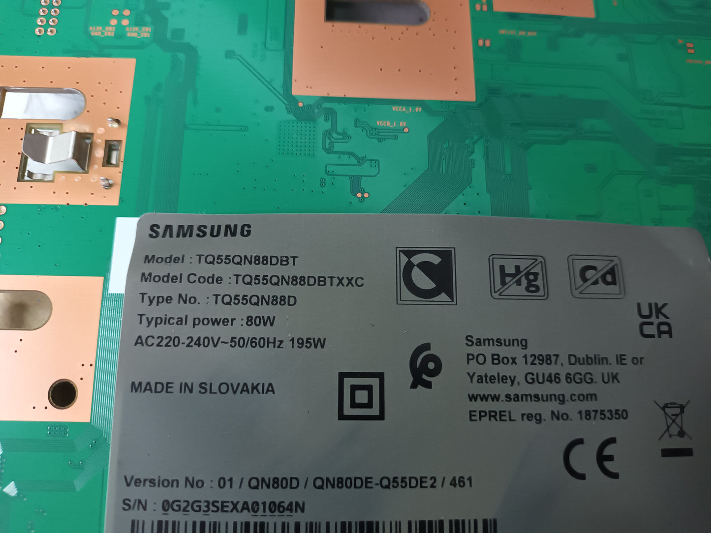 SAMSUNG TQ55QN88DBT, componentes NUEVOS