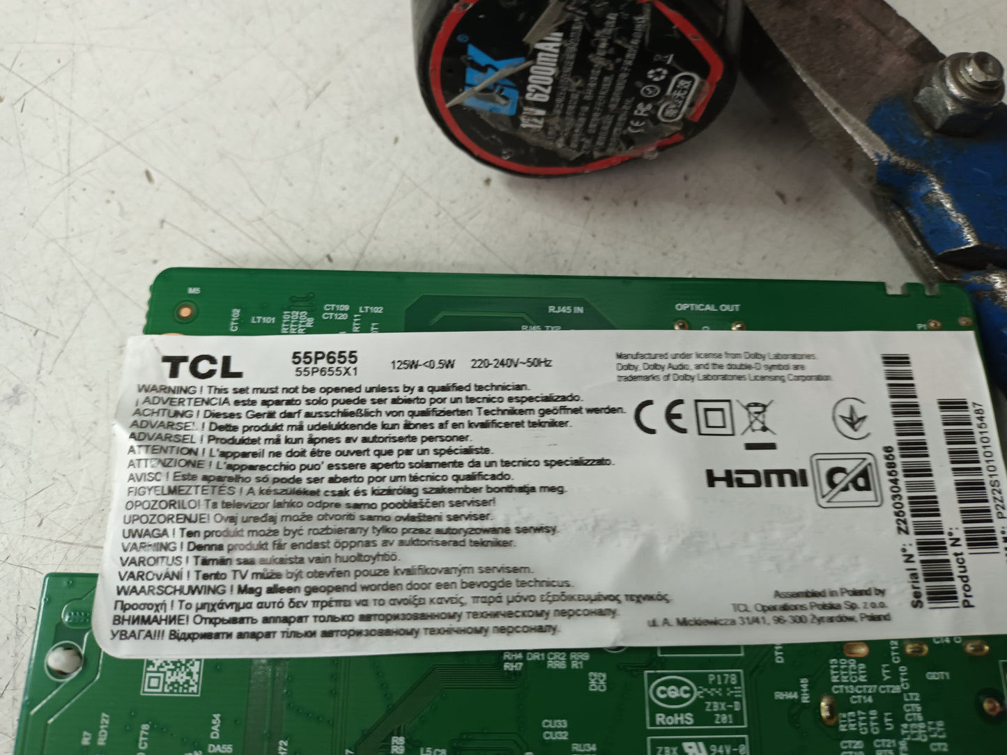 TCL 55P655, componentes TV NUEVOS,