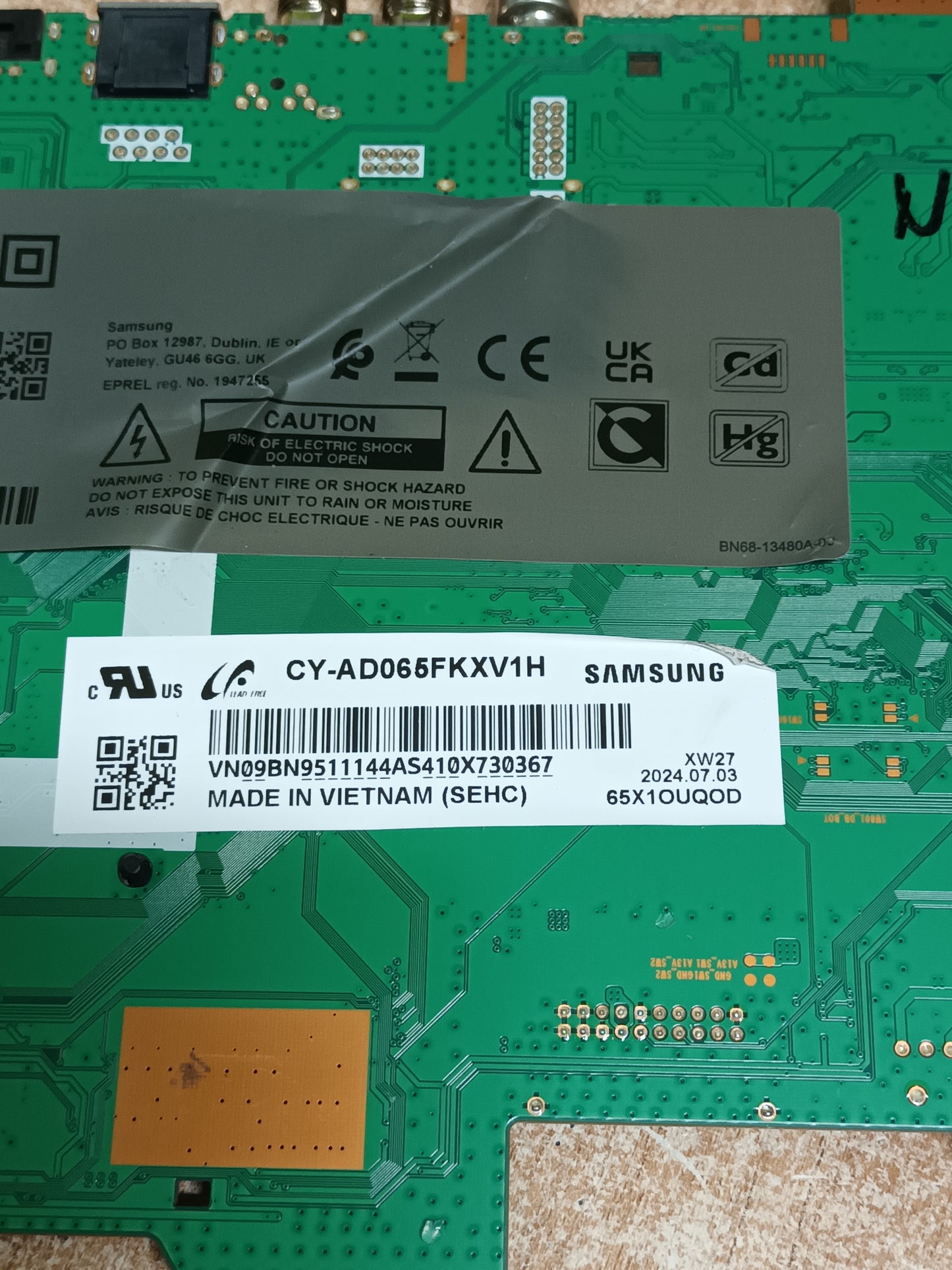 Placa main, BN94-18427J, de tv SAMSUNG TQ65S85DAE, NUEVA SIN USAR,