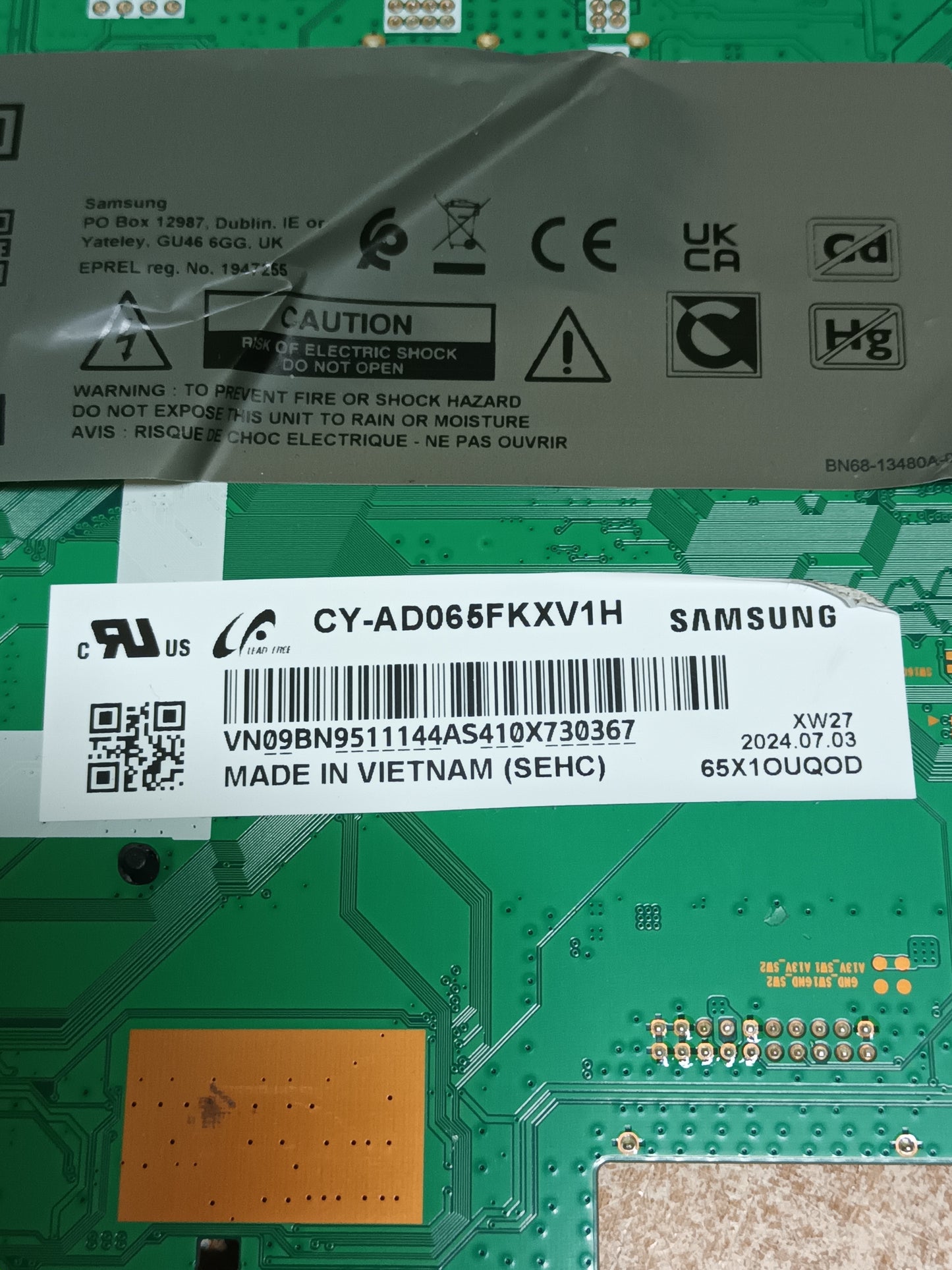 PLACA T-COM, 6870C-1055A, NUEVA SIN USAR, de TV SAMSUNG TQ65S85DAE