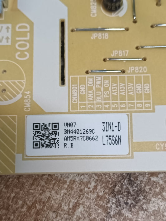 BN44-01269C, NUEVA SIN USAR, de TV SAMSUNG TU75DU7175U
