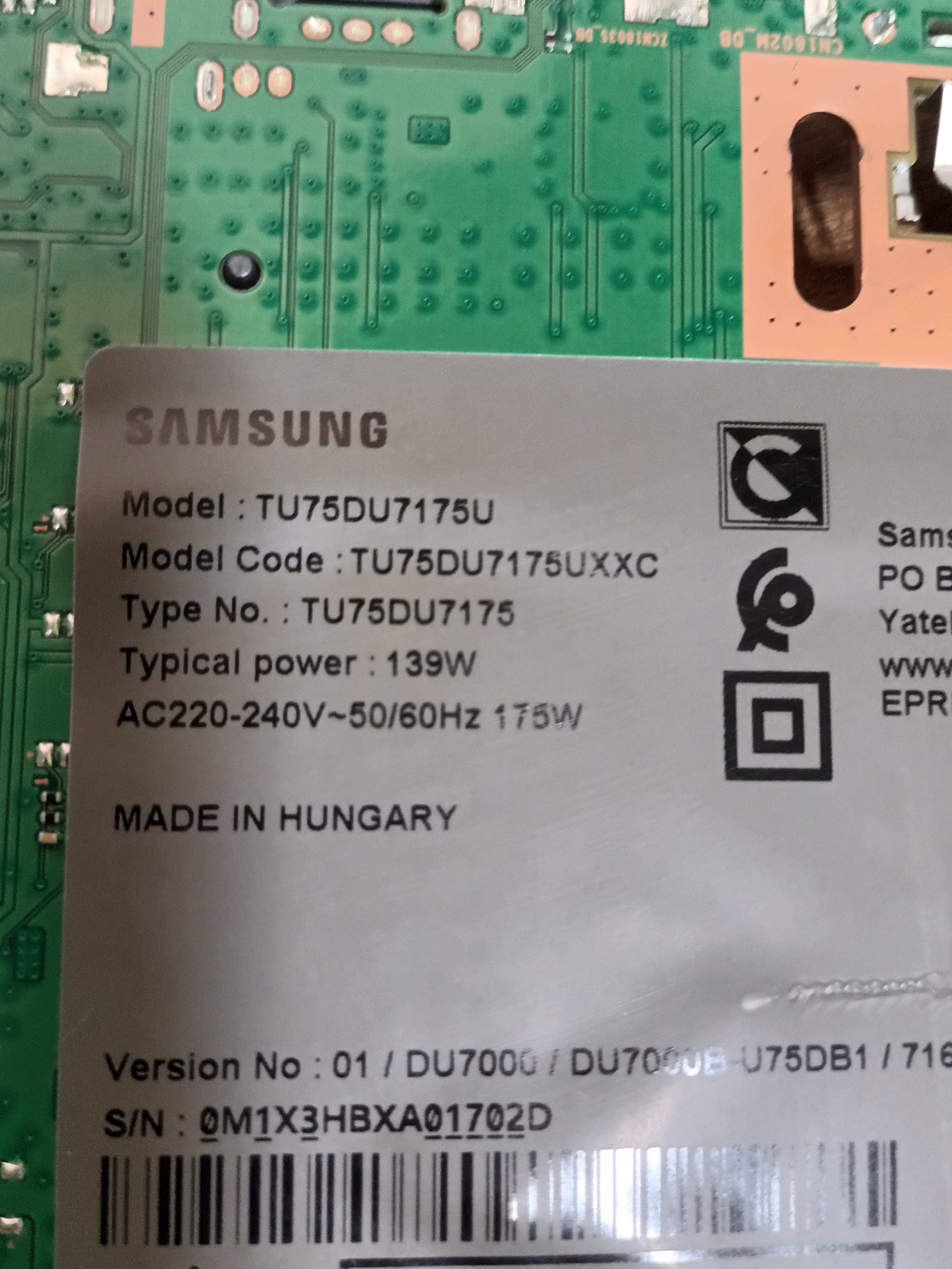 BN44-01269C, de SAMSUNG TU75DU7175U, NUEVA