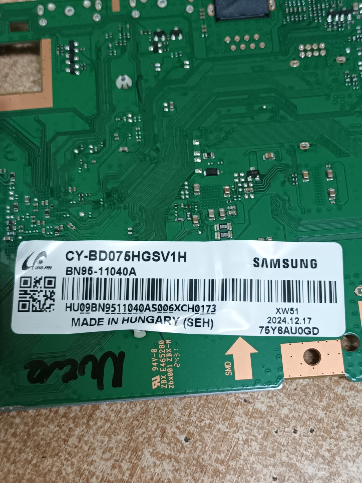 Placa main, BN96-58678Y, de tv SAMSUNG TU75DU7175U, NUEVA SIN USAR