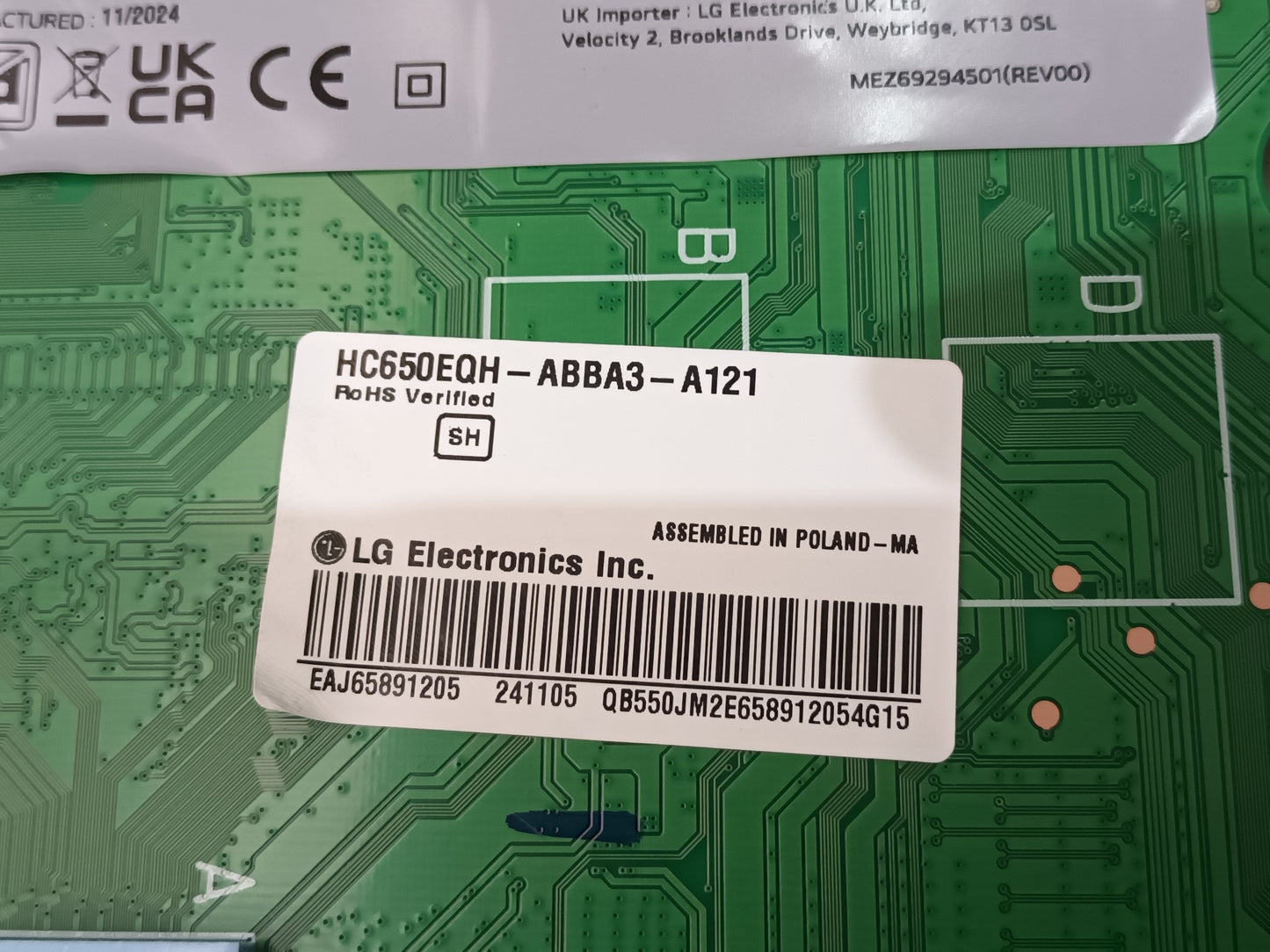 LG65QNED87T6B, componentes NUEVOS