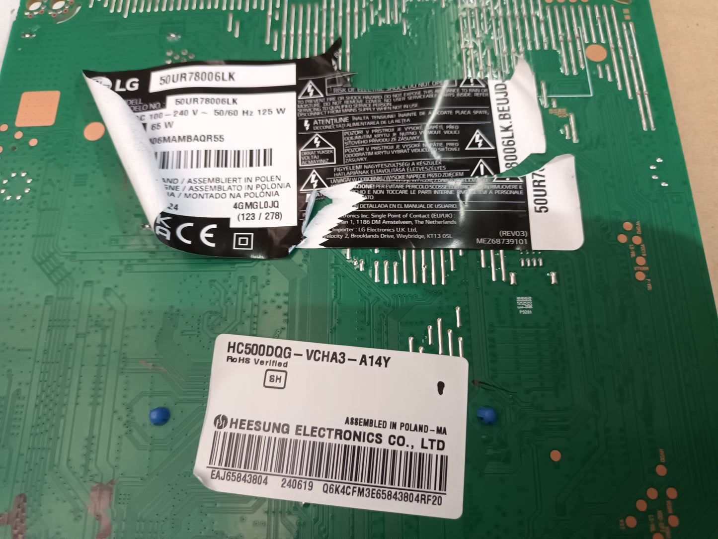 LG50UR78006LK, componentes NUEVOS
