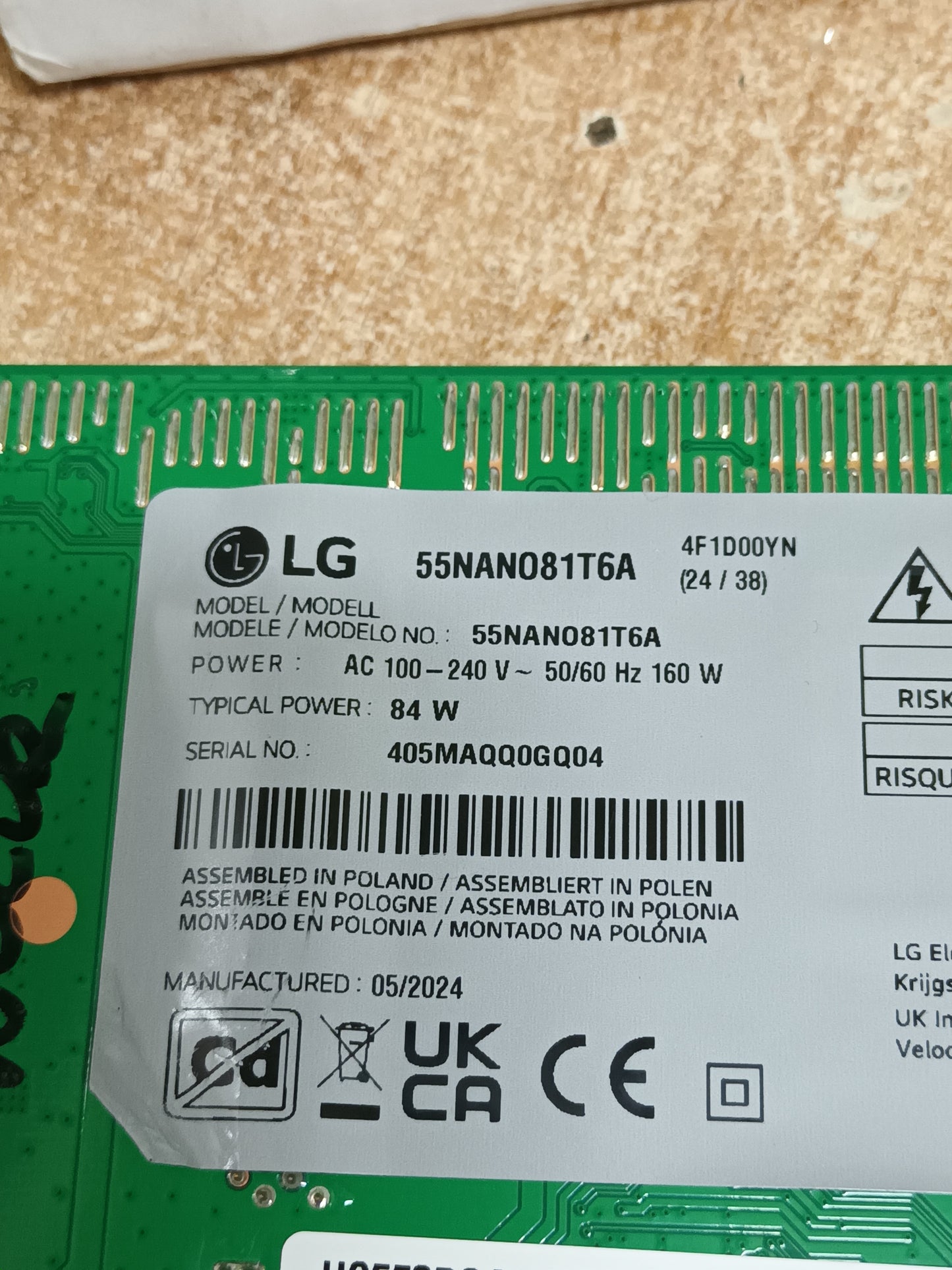 EAX70043606(1.3), de LG 55NAN081T6A, NUEVA