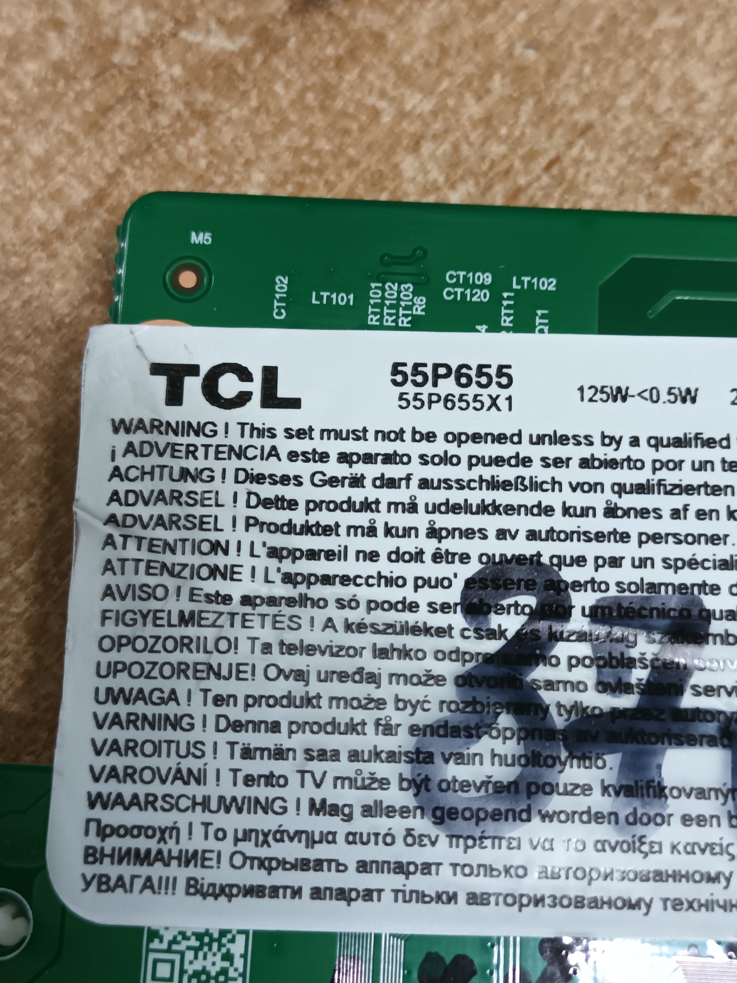 PW.A100W2.772, de TCL 55P655, NUEVA