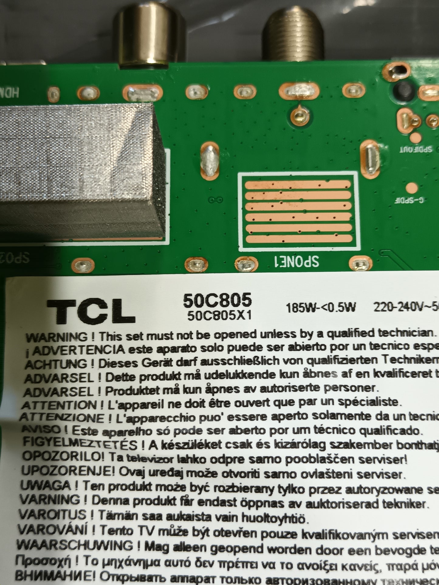 40-P30SWL-PWA1ZG, NUEVA SIN USAR de TV TCL 65C805X1,