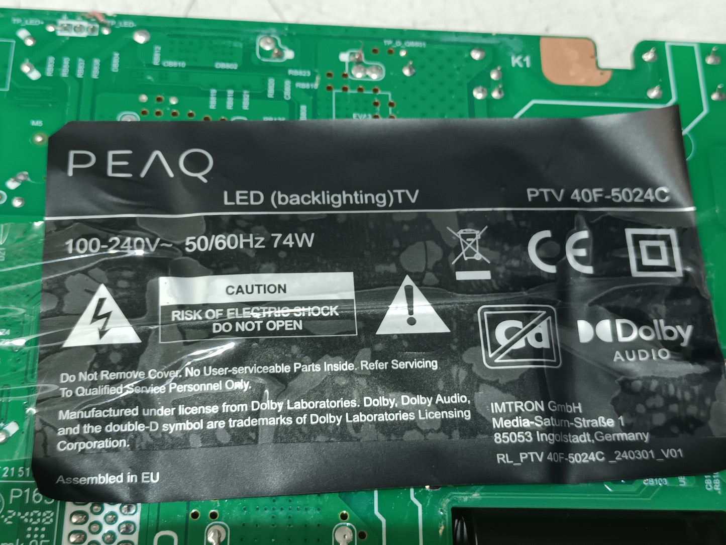 KIT 3 tiras de retroiluminación de PEAQ PTV-40F-5024C