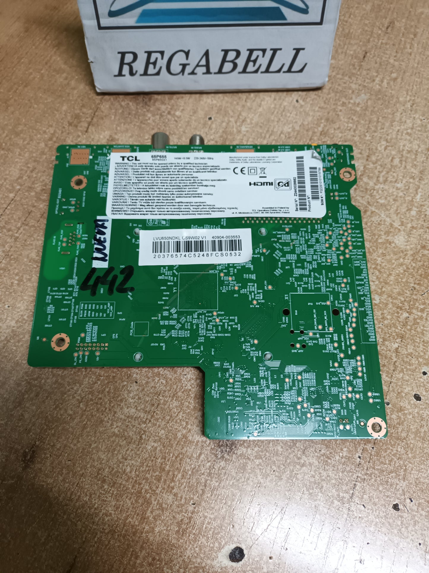 Placa main, TD.RT2851AT.7825 (T), de tv TCL 65P655,NUEVA SIN USAR 