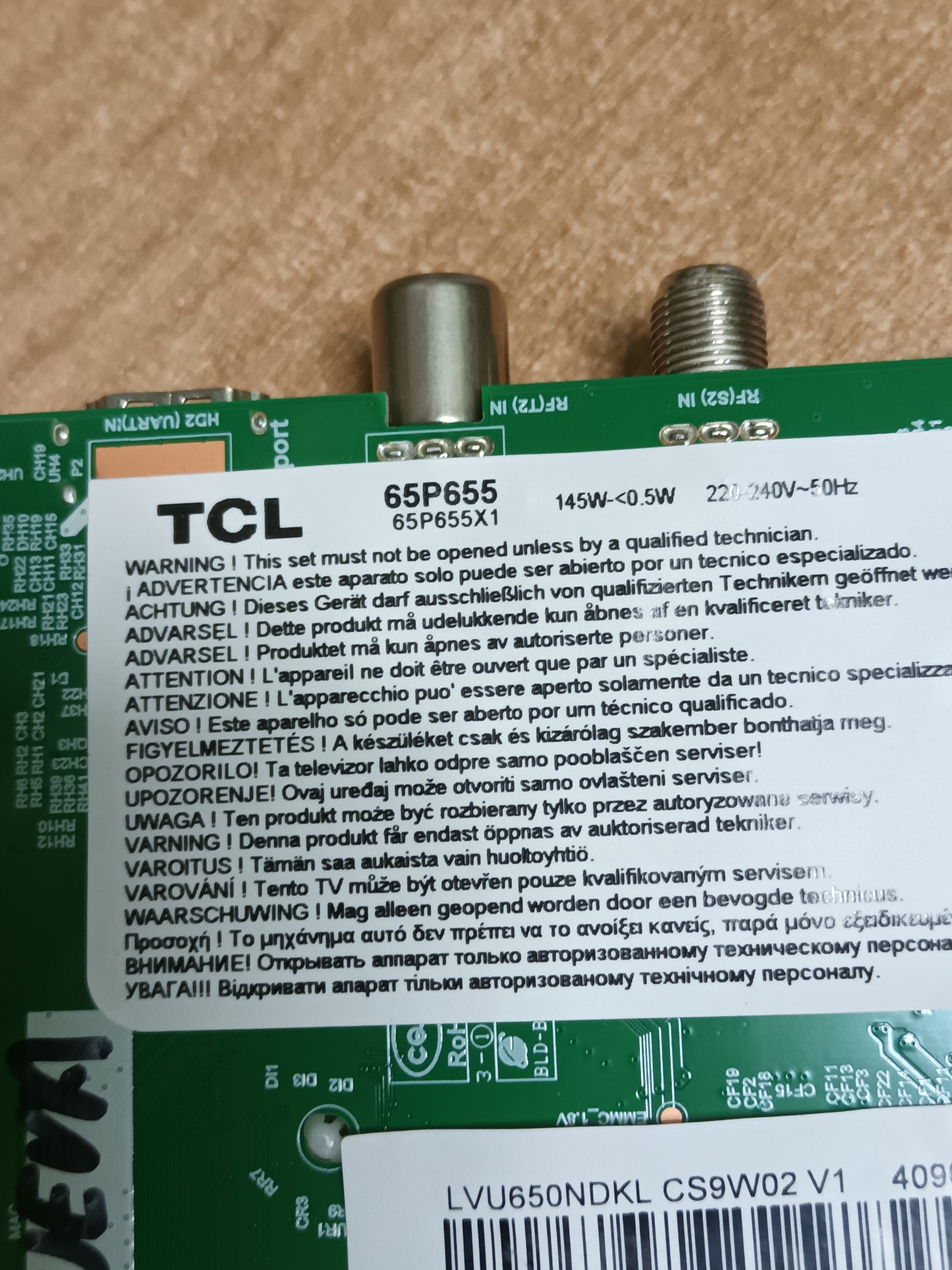 TCL 65P655, componentes de tv NUEVOS, (ref-165)