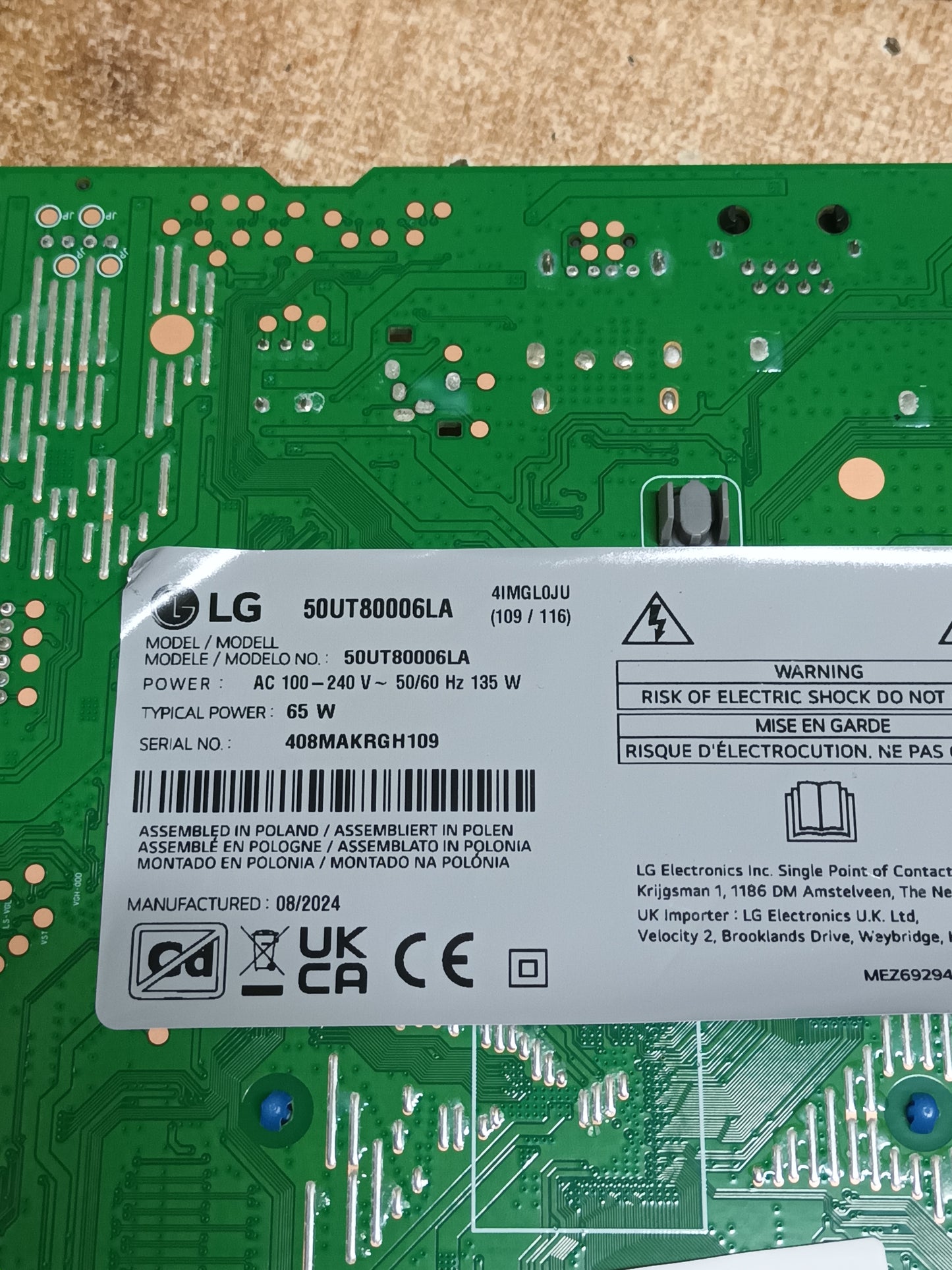 EAX70043606(1.3), de LG50UT80006LA, NUEVA