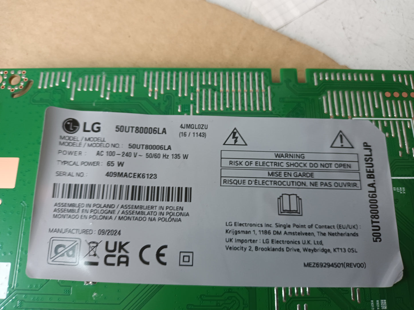 LG50UT80006LA, componentes NUEVOS, (ref-167)