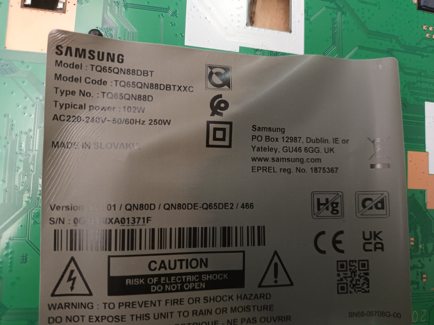 SAMSUNG TQ65QN88DBT, componentes NUEVOS, (ref-166)