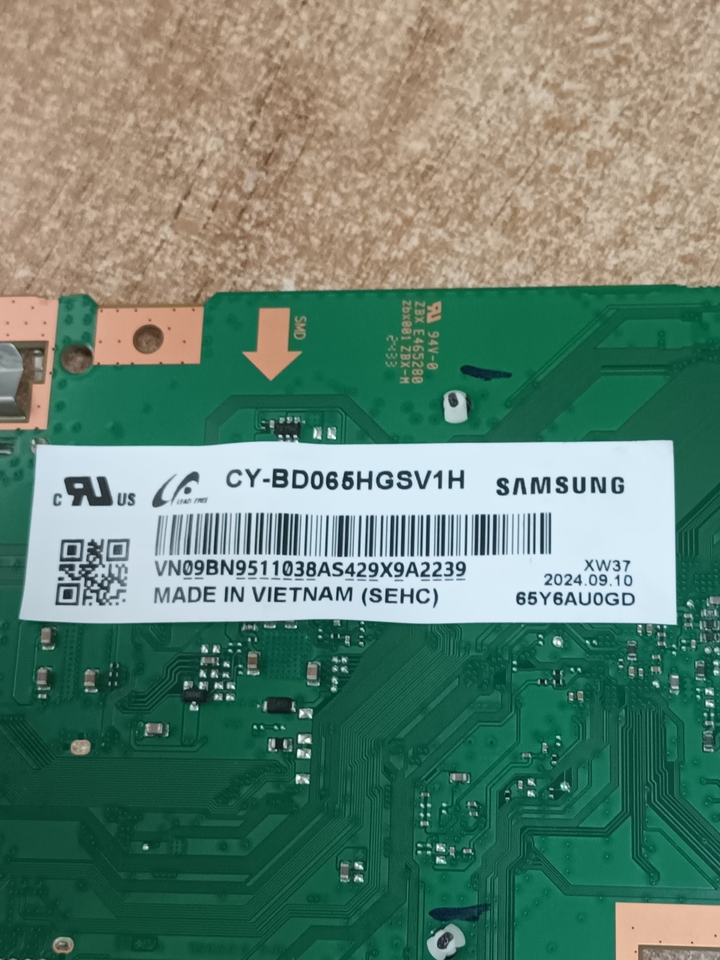Placa main, BN96-59614W, de tv SAMSUNG TU65DU7175U, NUEVA SIN USAR,