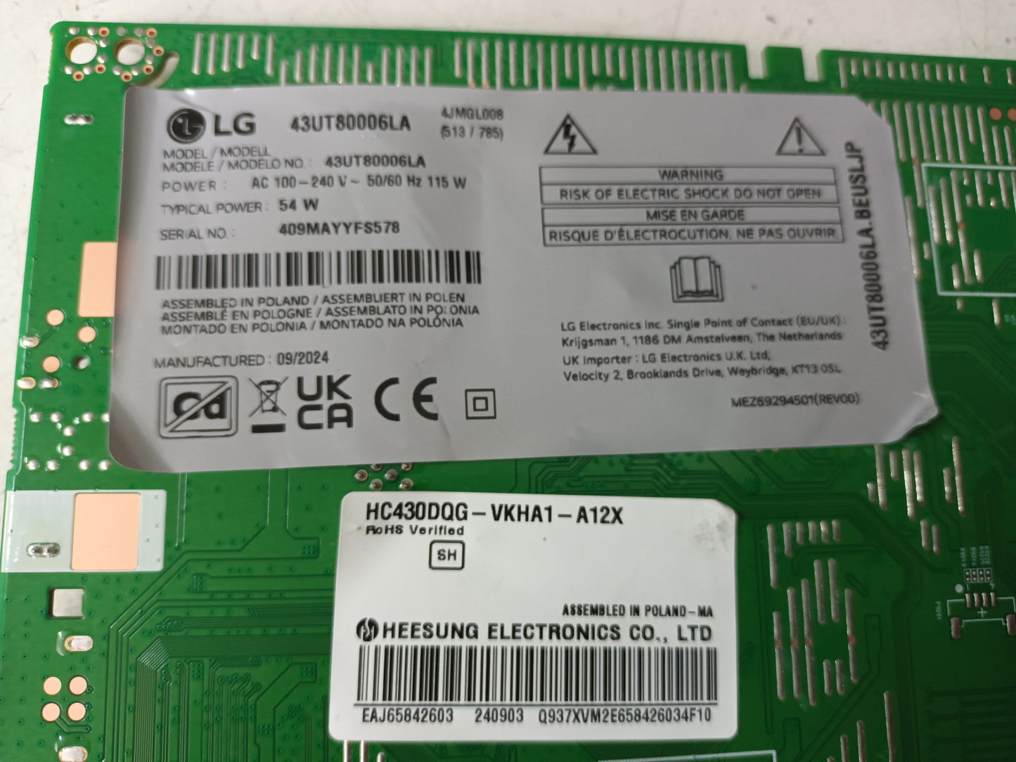 LG43UT80006LA, componentes, NUEVOS, (ref-171)