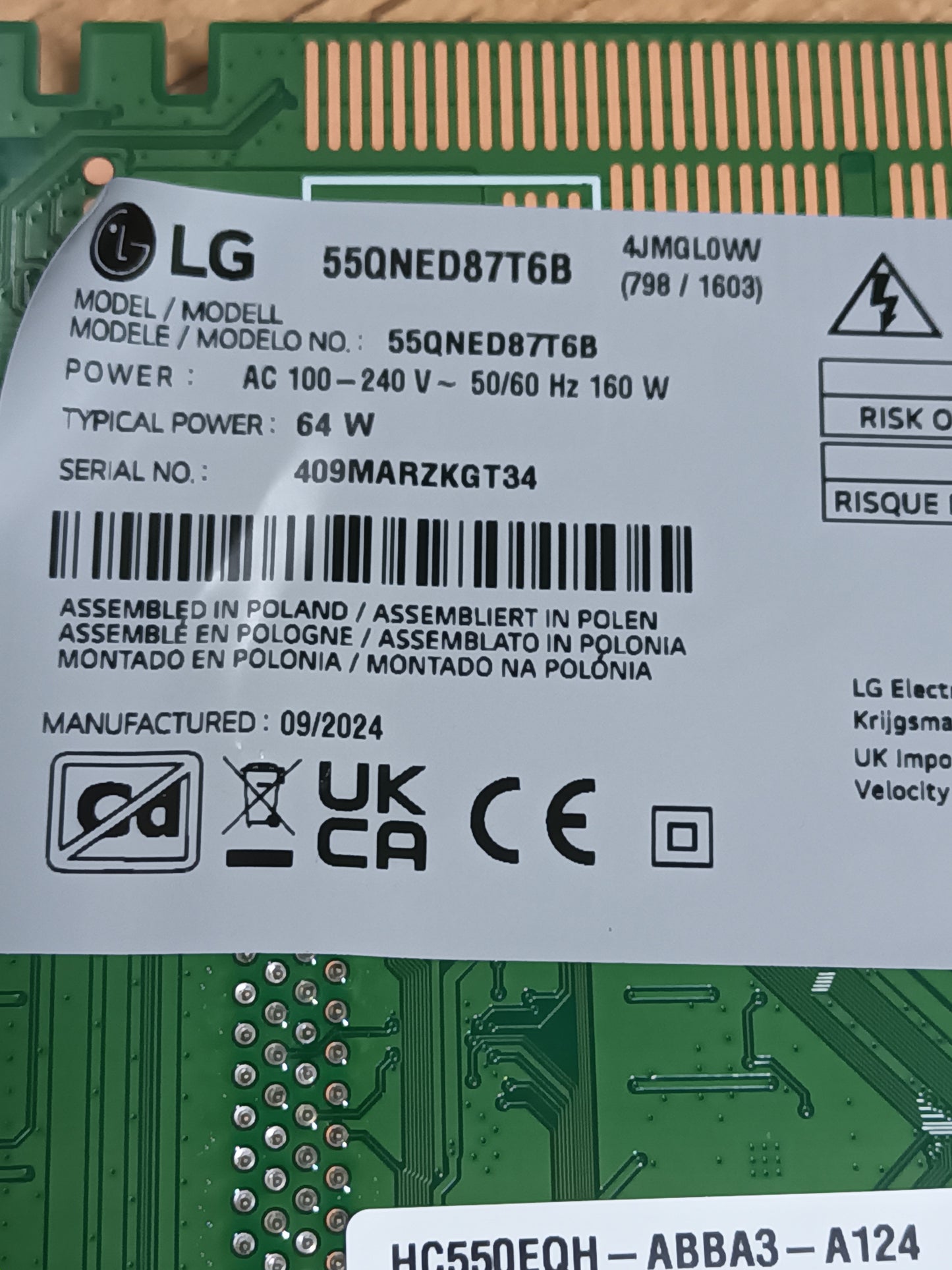 EAY65895417, de LG55QNED87T6B, NUEVA
