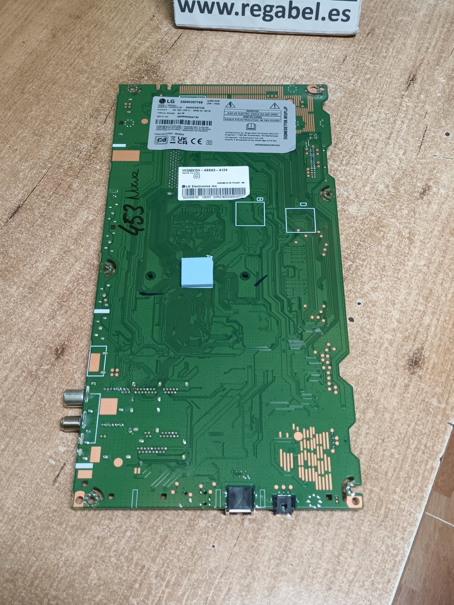 Placa main, EAX70111904(1.1), de tv LG55QNED87T6B, NUEVA SIN USAR,,