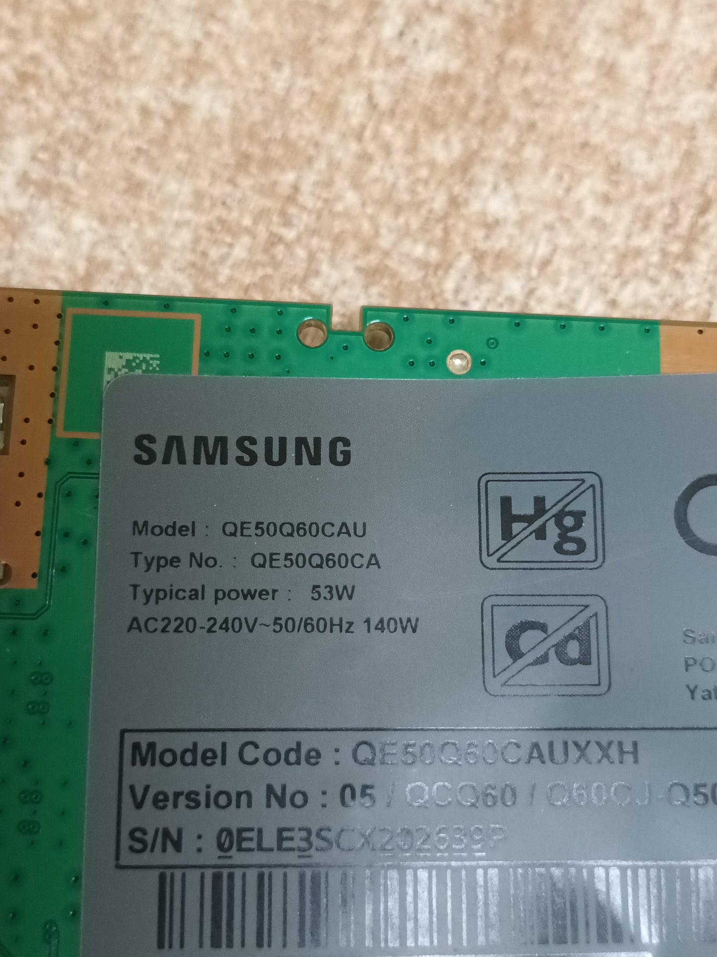 Placa main, BN94-18243R, de tv SAMSUNG QE50Q60CAU, NUEVA SIN USAR,