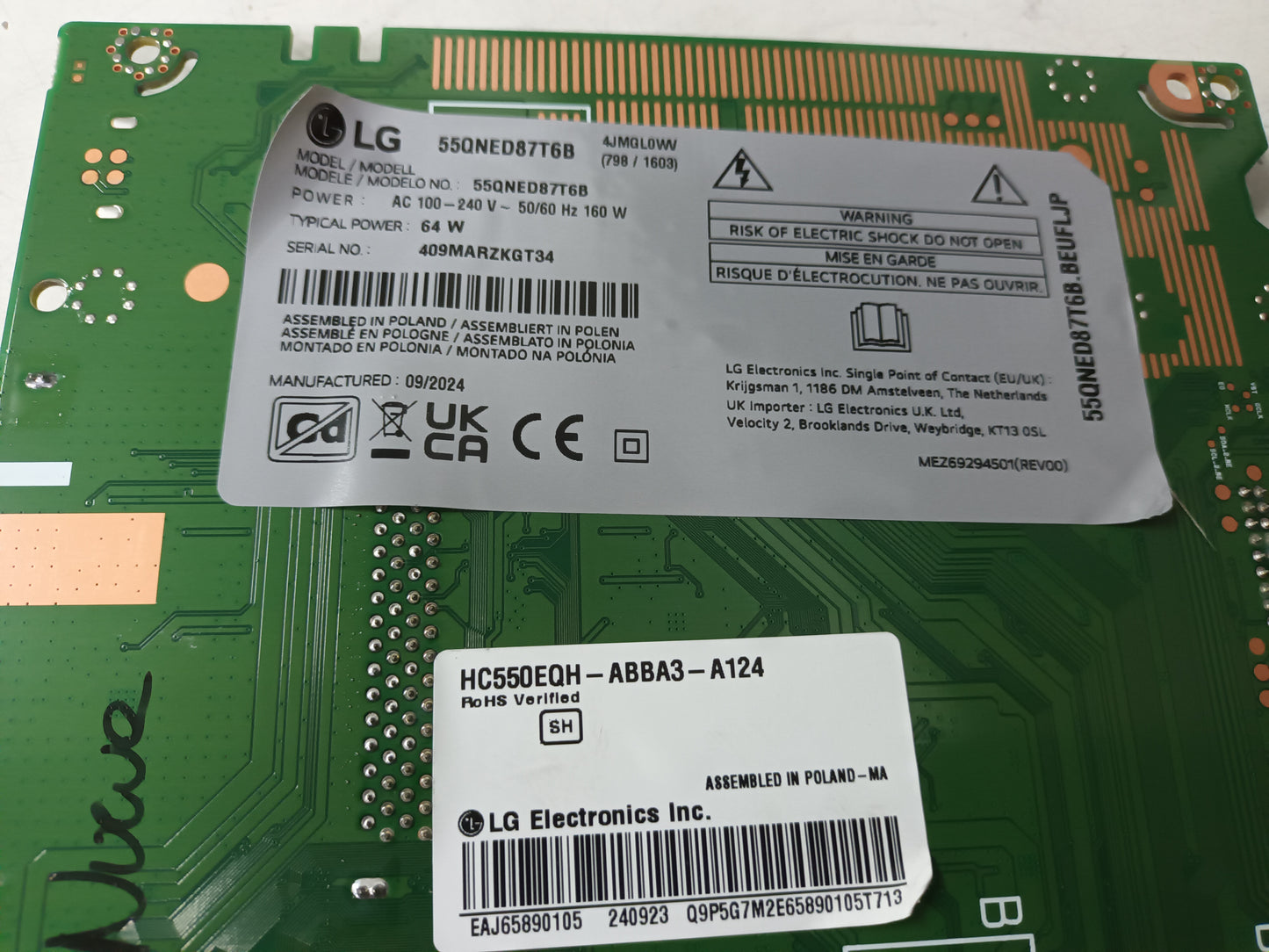 LG55QNED87T6B componentes NUEVOS, (ref-172)