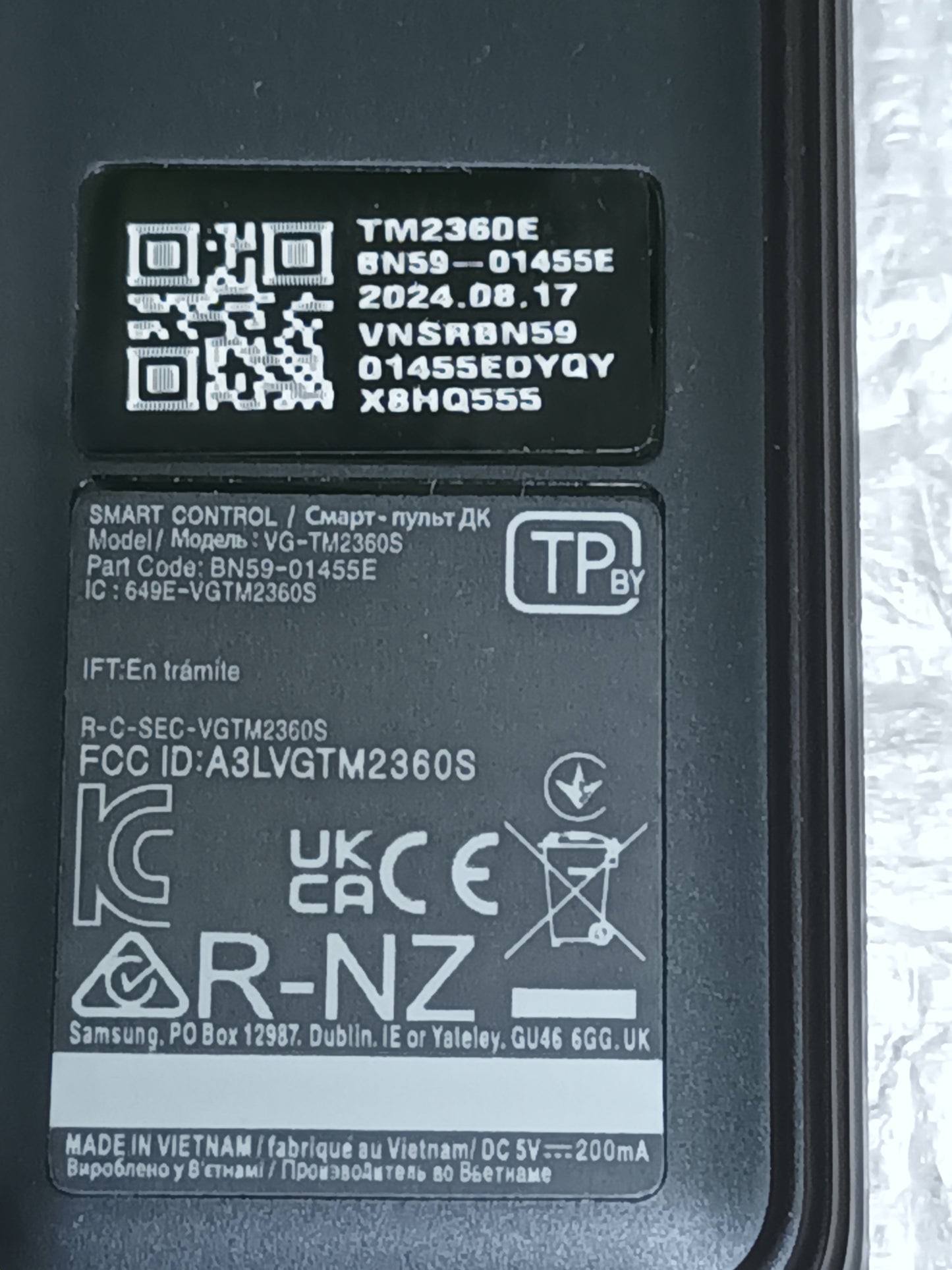 MANDO TV SAMSUNG, control por voz y carga solar