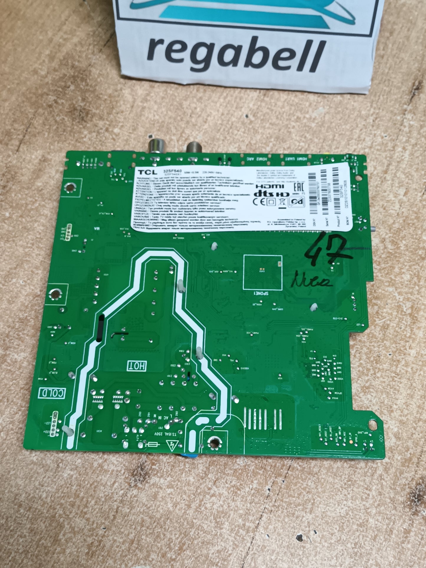 Placa main, 40-T950T1-MPC2HG, de tv TCL 32SF540, NUEVA SIN USAR