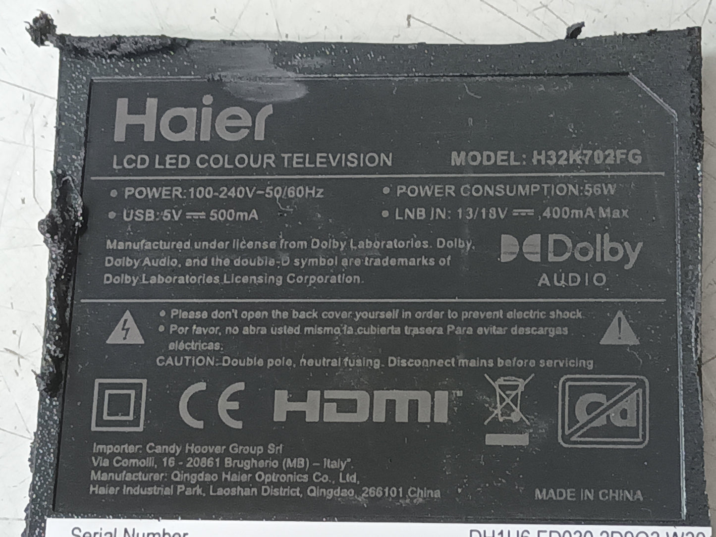 KIT 2 tiras de retroiluminación de HAIER H32K702FG