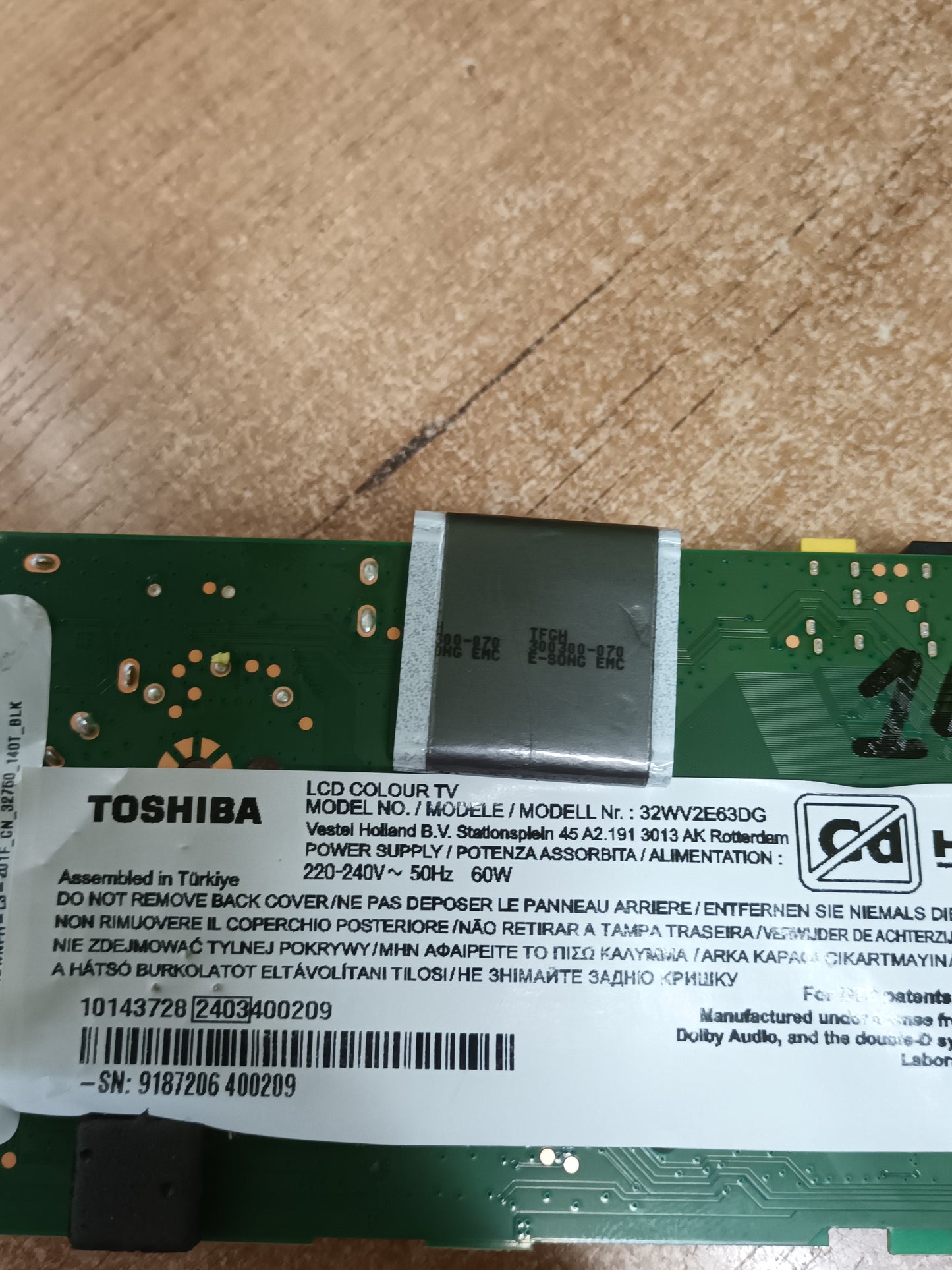 17IPS63, de TOSHIBA 32WV2E63DG, NUEVA,