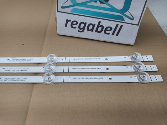 HISENSE 43A6EG, KIT 3 TIRAS LED (ref,356)