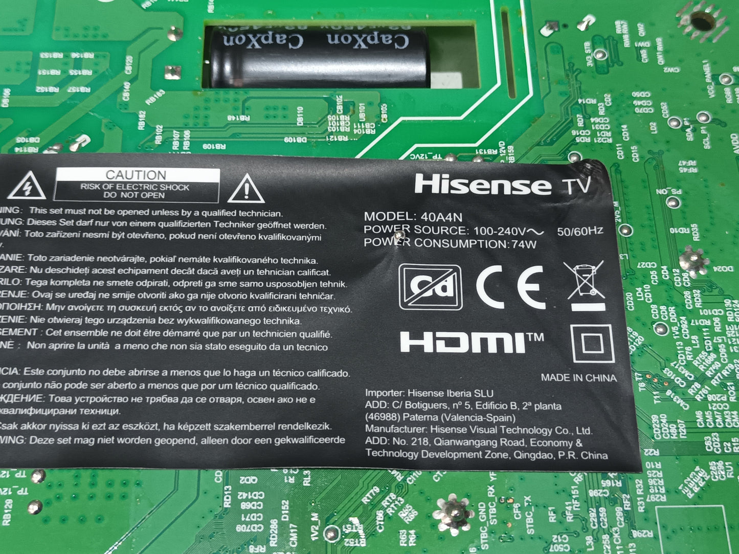 KIT 1 tira de retroiluminación de HISENSE 40A4N