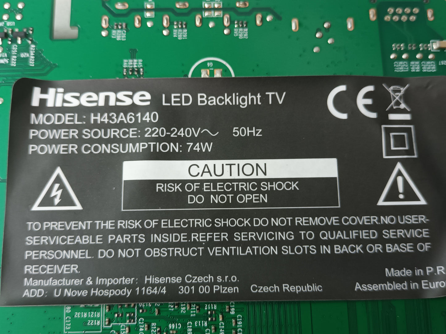 HISENSE H43A6140, COMPONENTES TV, (ref-180)