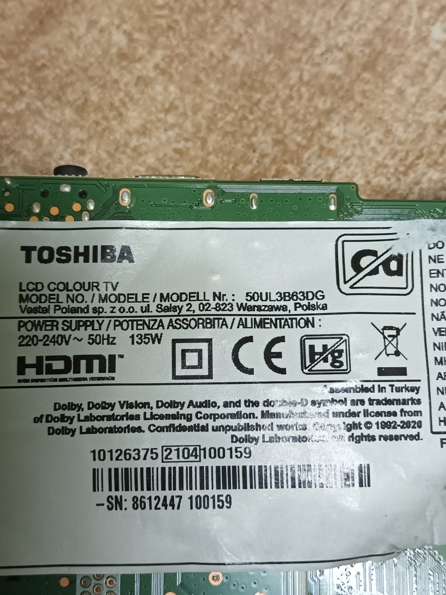 17MB230, PLACA MAIN TOSHIBA (ref-257)