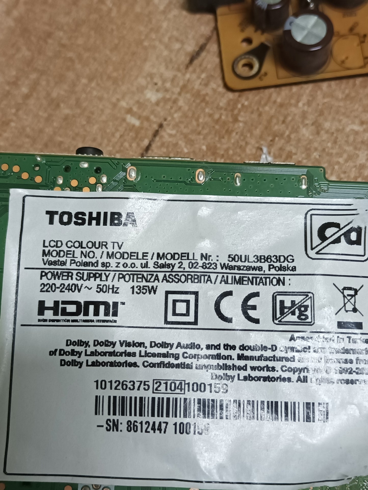 17IPS72 de TOSHIBA 50UL3B63DG