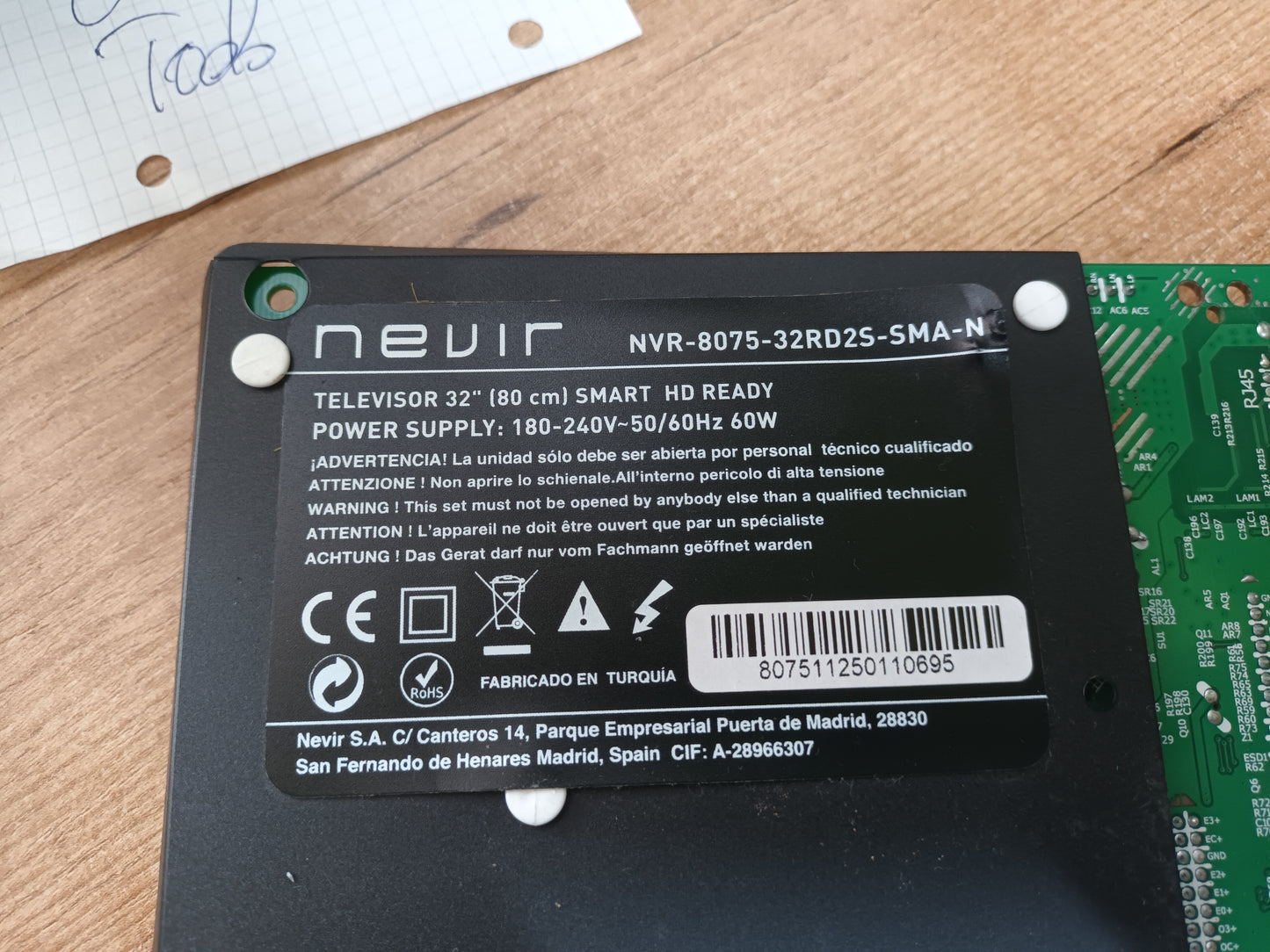 PIES DE TV NEVIR NVR-8075-32RD2S-SMA-N, (REF-96)