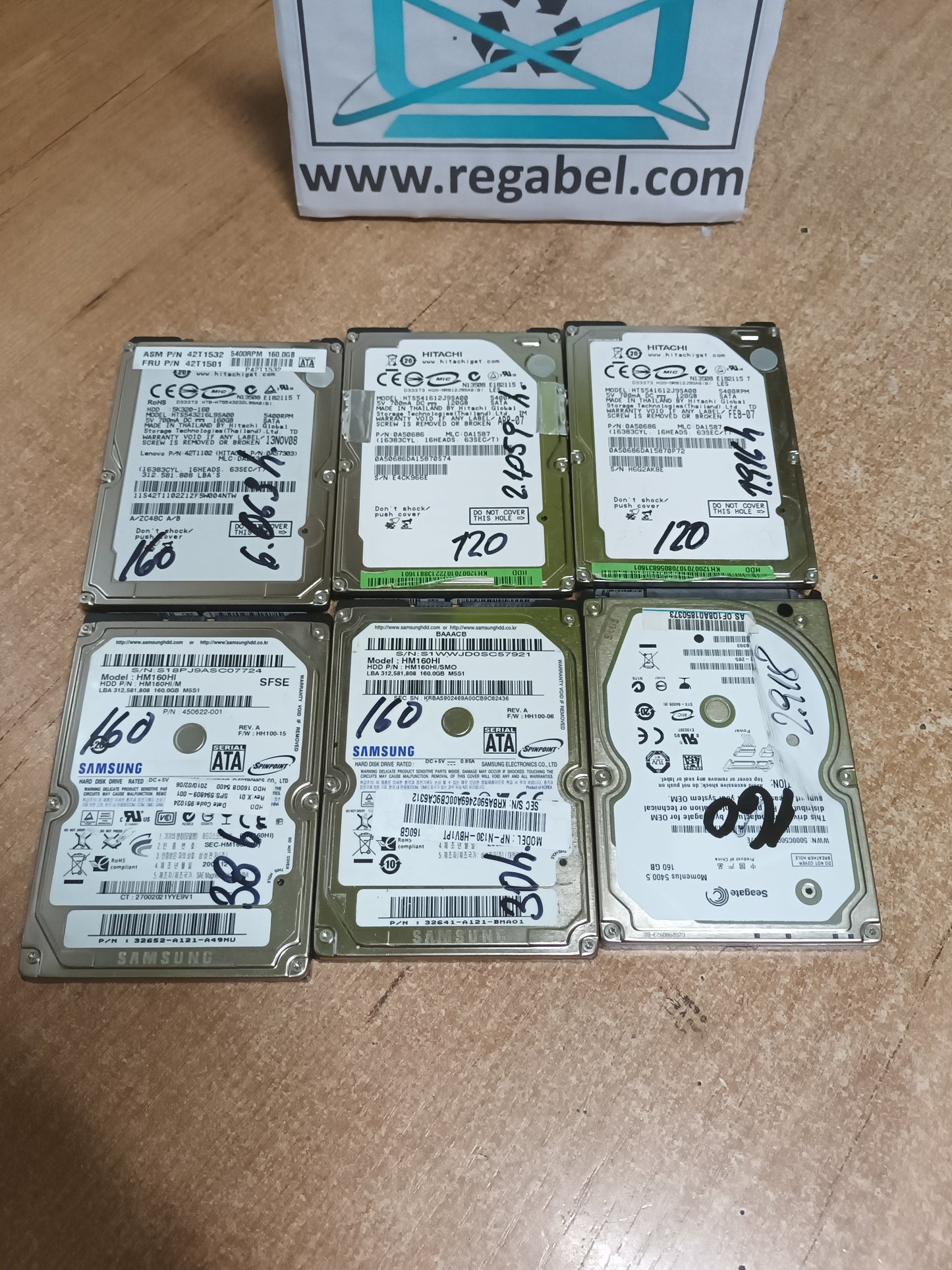 6 DISCOS HDD 2.5 de 160gb y 120gb