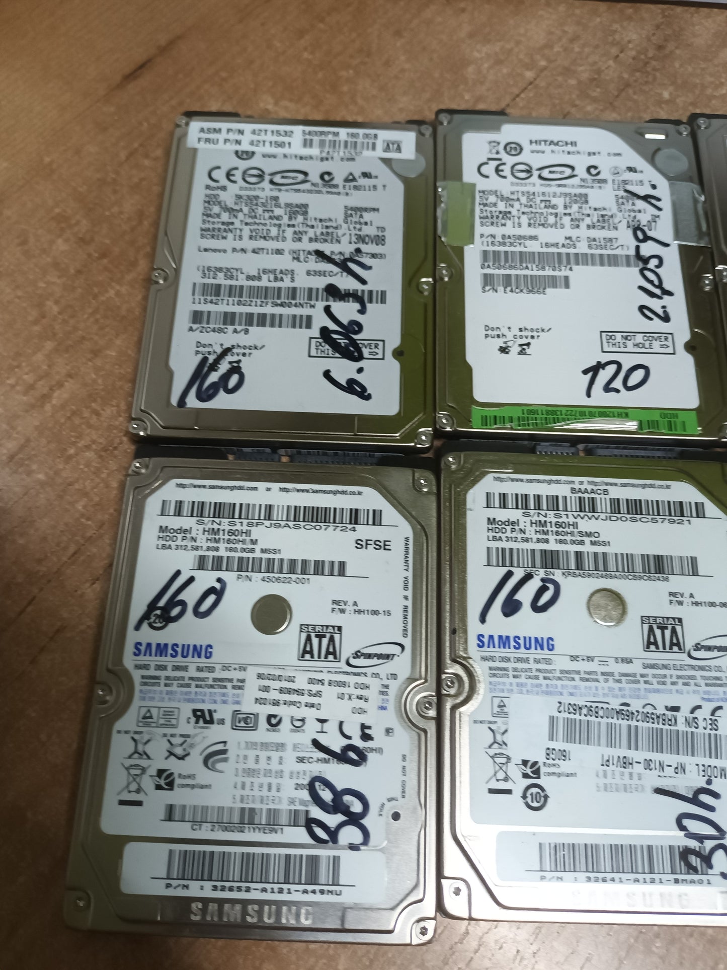 6 DISCOS HDD 2.5 de 160gb y 120gb