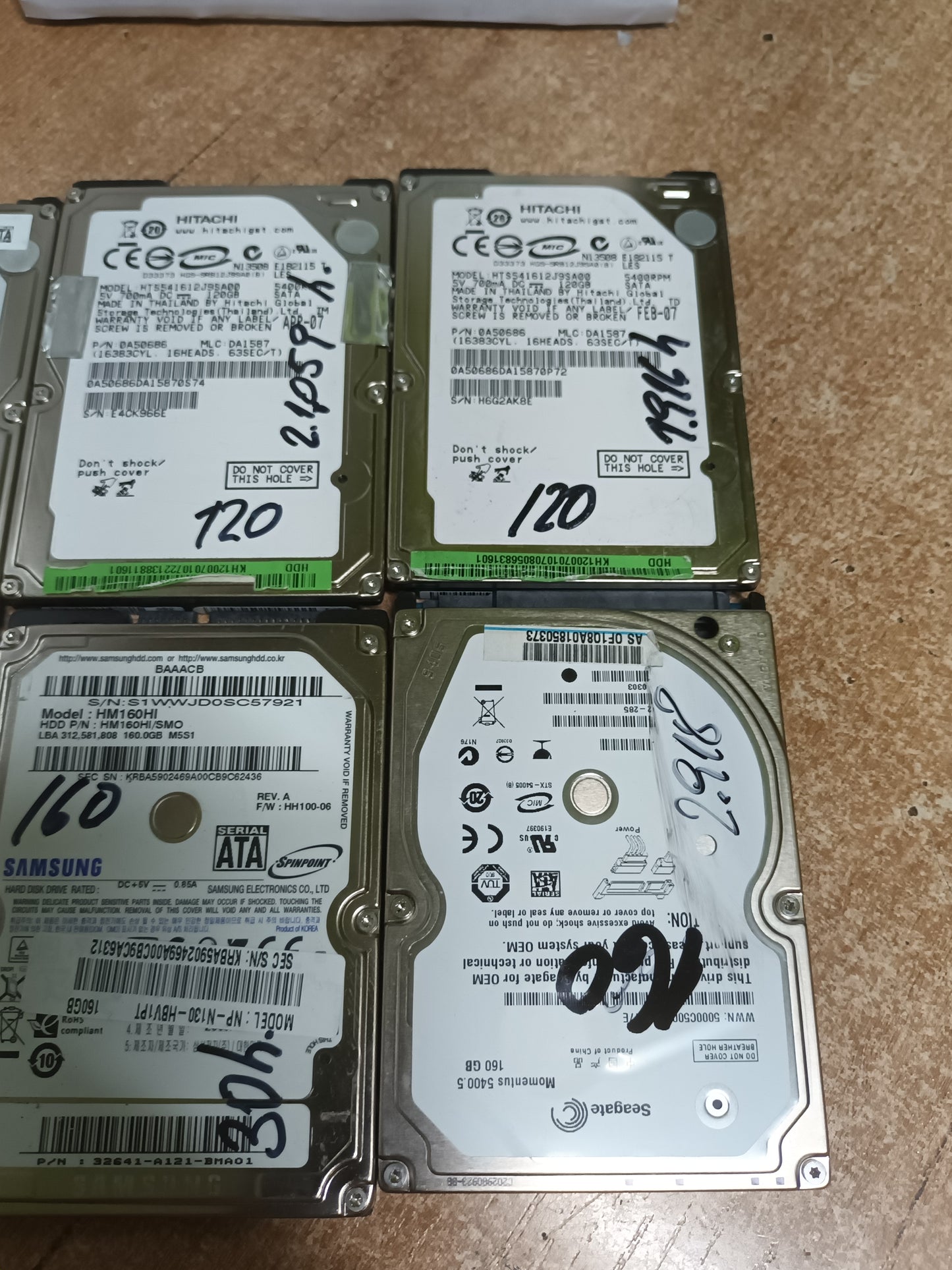 6 DISCOS HDD 2.5 de 160gb y 120gb