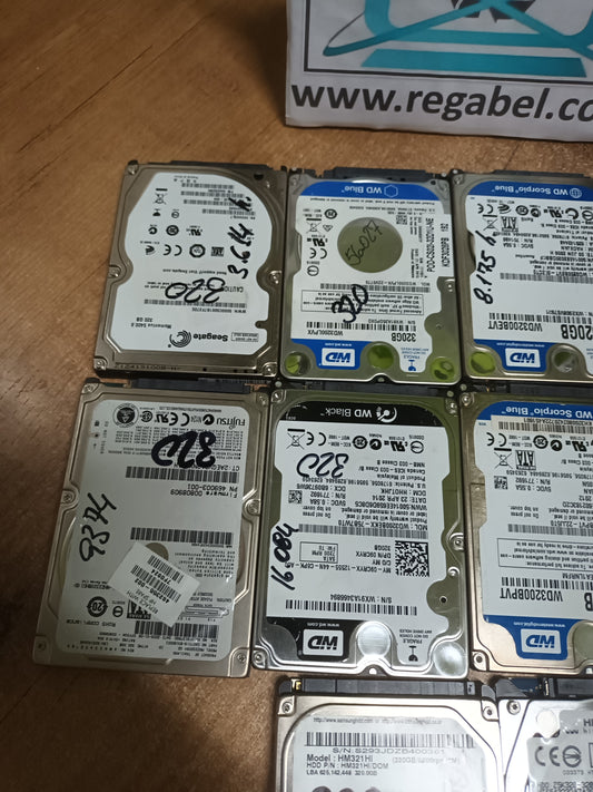 10 DISCOS HDD 2.5 320gb, PARA PORTATIL