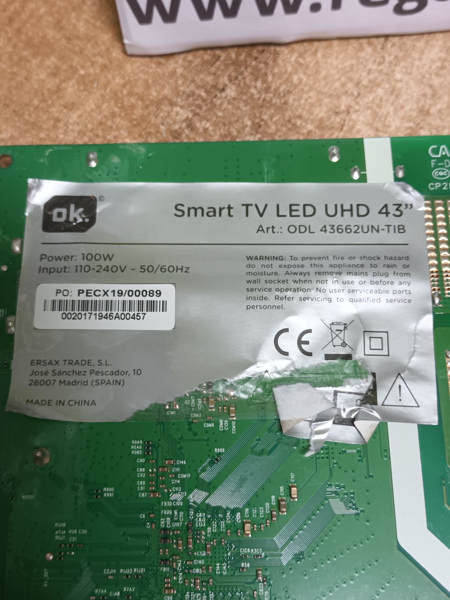 5800A9M11G-0P00, de OK ODL43662UN-TIB,