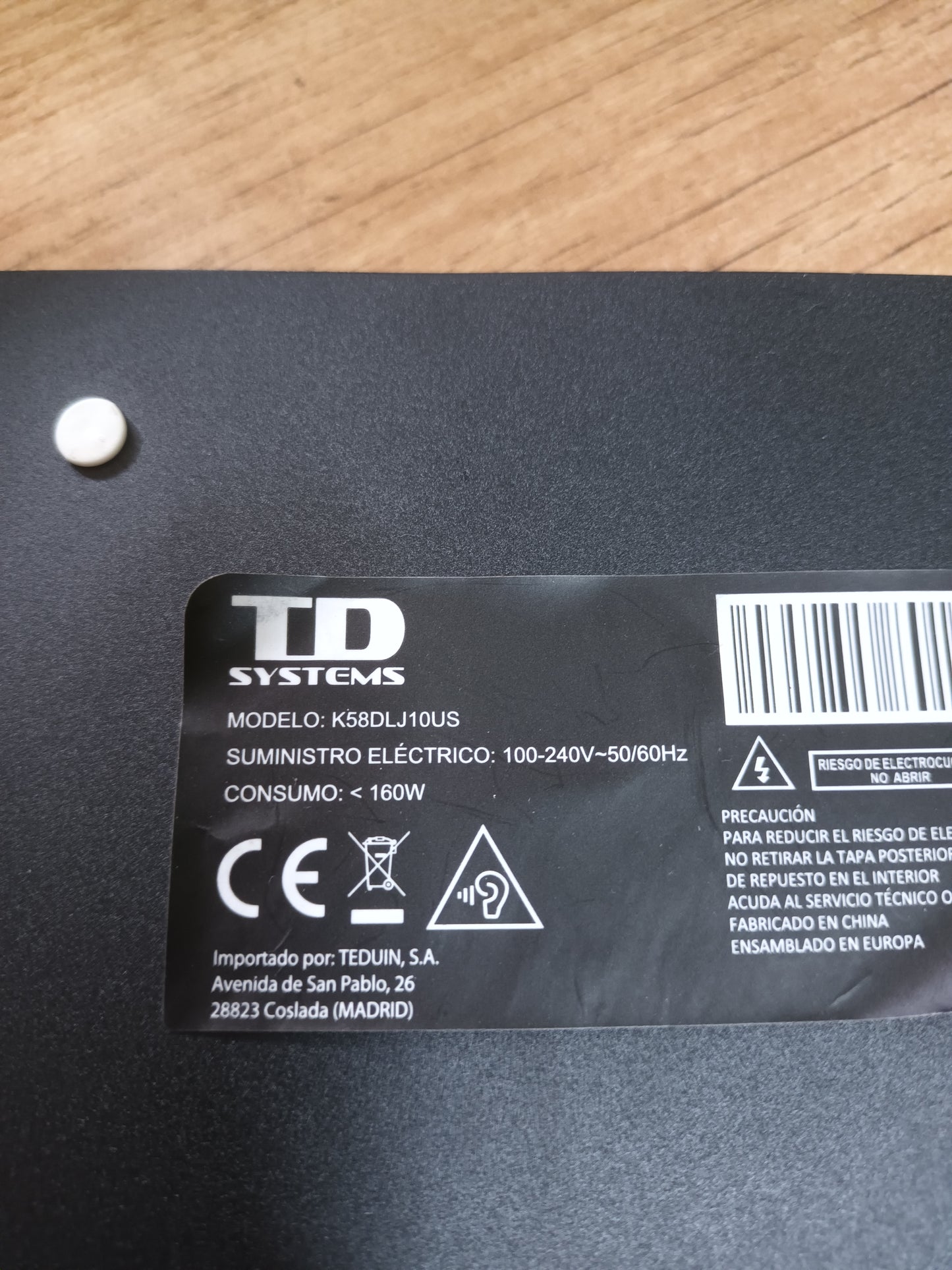 Pies TV TD SYSTEMS K58DLJ10US- REF-187