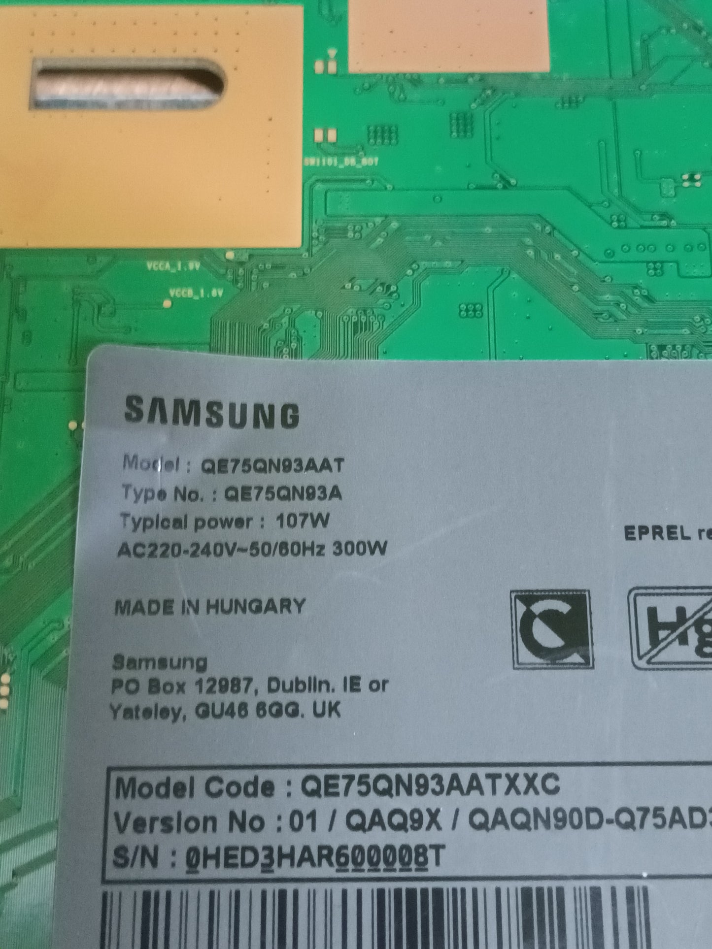 BN44-011150D, de SAMSUNG QE75QN93AAT, NUEVA