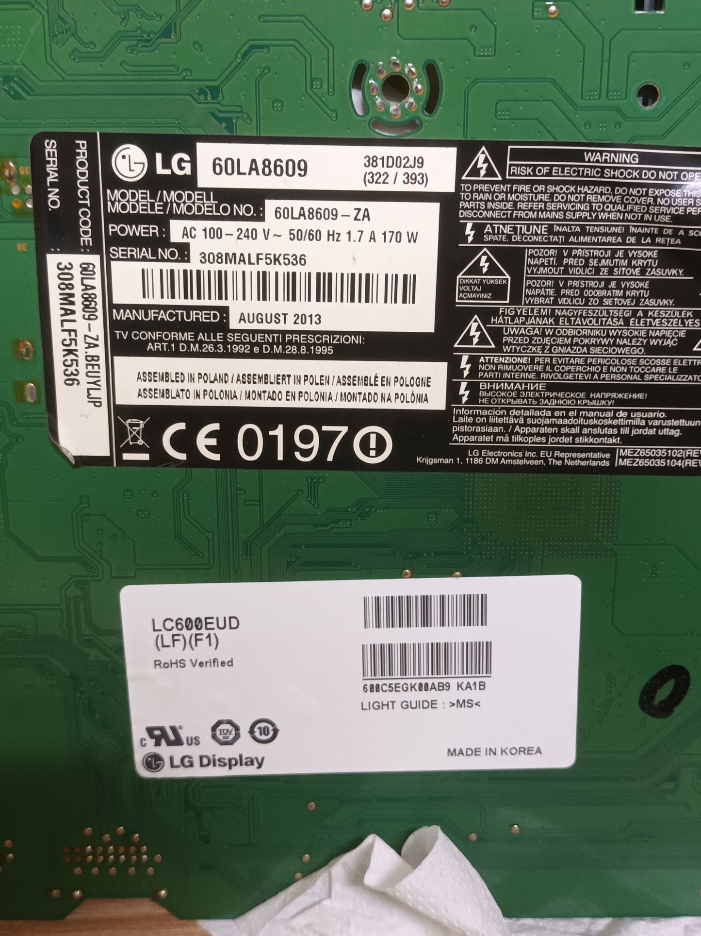 6870C-0445A, de LG60LA8609