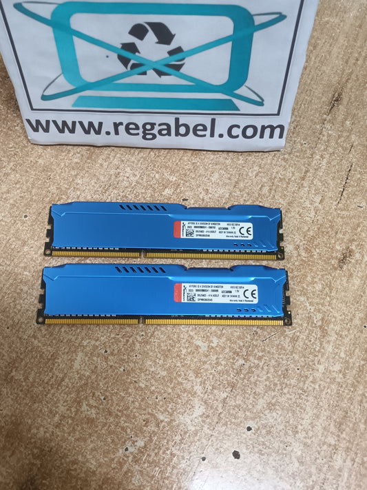 HyperX FURY 4GBx2 DDR3 1600MHz Azul