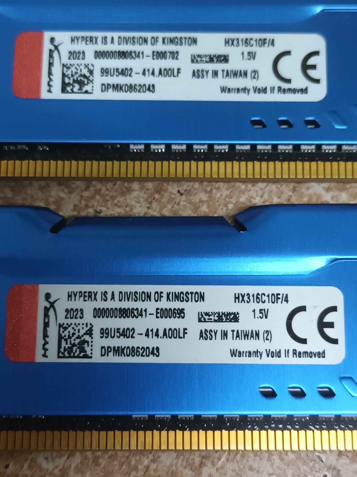 HyperX FURY 4GBx2 DDR3 1600MHz Azul