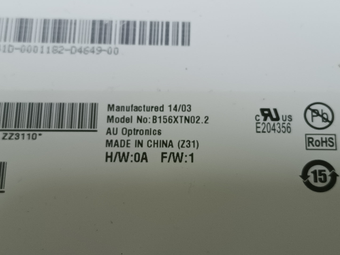 B156XTN02.2, pantalla de portátil (P-57)